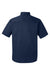 Harriton M585 Mens Advantage Short Sleeve Button Down Shirt w/ Double Pockets Dark Navy Blue Flat Back
