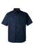 Harriton M585 Mens Advantage Short Sleeve Button Down Shirt w/ Double Pockets Dark Navy Blue Flat Front