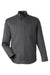 Harriton M585L Mens Advantage Long Sleeve Button Down Shirt w/ Double Pockets Dark Charcoal Grey Flat Front
