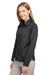 Harriton M585LW Womens Advantage Long Sleeve Button Down Shirt w/ Double Pockets Dark Charcoal Grey 3Q