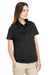 Harriton M585W Womens Advantage Short Sleeve Button Down Shirt w/ Double Pockets Black 3Q