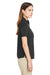 Harriton M585W Womens Advantage Short Sleeve Button Down Shirt w/ Double Pockets Black Side