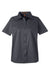 Harriton M585W Womens Advantage Short Sleeve Button Down Shirt w/ Double Pockets Dark Charcoal Grey Flat Front