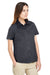 Harriton M585W Womens Advantage Short Sleeve Button Down Shirt w/ Double Pockets Dark Charcoal Grey 3Q