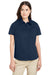 Harriton M585W Womens Advantage Short Sleeve Button Down Shirt w/ Double Pockets Dark Navy Blue Front