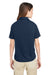 Harriton M585W Womens Advantage Short Sleeve Button Down Shirt w/ Double Pockets Dark Navy Blue Back