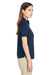 Harriton M585W Womens Advantage Short Sleeve Button Down Shirt w/ Double Pockets Dark Navy Blue Side