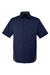 Harriton M586/M586T Mens Flash Colorblock Short Sleeve Button Down Shirt w/ Pocket Dark Navy Blue/Dark Charcoal Grey Flat Front