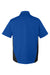 Harriton M586/M586T Mens Flash Colorblock Short Sleeve Button Down Shirt w/ Pocket True Royal Blue/Black Flat Back