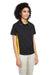Harriton M586W Womens Flash Colorblock Short Sleeve Button Down Shirt Black/Sunray Yellow 3Q