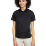 Harriton Womens Flash Colorblock Wrinkle Resistant Short Sleeve Button Down Shirt - Black/Dark Charcoal Grey