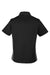 Harriton M586W Womens Flash Colorblock Short Sleeve Button Down Shirt Black/Dark Charcoal Grey Flat Back