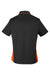 Harriton M586W Womens Flash Colorblock Short Sleeve Button Down Shirt Black/Team Orange Flat Back