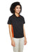Harriton M586W Womens Flash Colorblock Short Sleeve Button Down Shirt Black/Team Orange 3Q