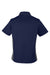 Harriton M586W Womens Flash Colorblock Short Sleeve Button Down Shirt Dark Navy Blue/Dark Charcoal Grey Flat Back