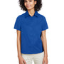Harriton Womens Flash Colorblock Wrinkle Resistant Short Sleeve Button Down Shirt - True Royal Blue/Black