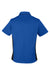 Harriton M586W Womens Flash Colorblock Short Sleeve Button Down Shirt True Royal Blue/Black Flat Back