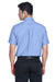 Harriton M600S Mens Oxford Wrinkle Resistant Short Sleeve Button Down Shirt w/ Pocket Light Blue Back
