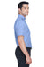 Harriton M600S Mens Oxford Wrinkle Resistant Short Sleeve Button Down Shirt w/ Pocket Light Blue Side