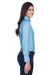 Harriton M600W Womens Oxford Wrinkle Resistant Long Sleeve Button Down Shirt Light Blue Side