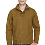 Harriton Mens Auxiliary Water Resistant Canvas Full Zip Jacket - Duck Brown