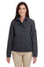 Harriton M705W Womens Auxiliary Water Resistant Canvas Full Zip Jacket Charcoal Grey Front