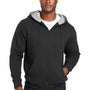 Harriton Mens Climabloc Water Resistant Full Zip Hooded Sweatshirt Hoodie - Black
