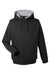 Harriton M711/M711T Mens Climabloc Full Zip Hooded Sweatshirt Hoodie Black Flat Front