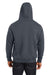 Harriton M711/M711T Mens Climabloc Full Zip Hooded Sweatshirt Hoodie Dark Charcoal Grey Back