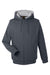 Harriton M711/M711T Mens Climabloc Full Zip Hooded Sweatshirt Hoodie Dark Charcoal Grey Flat Front