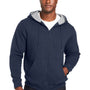 Harriton Mens Climabloc Water Resistant Full Zip Hooded Sweatshirt Hoodie - Dark Navy Blue - NEW