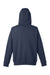 Harriton M711/M711T Mens Climabloc Full Zip Hooded Sweatshirt Hoodie Dark Navy Blue Flat Back