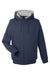 Harriton M711/M711T Mens Climabloc Full Zip Hooded Sweatshirt Hoodie Dark Navy Blue Flat Front