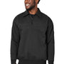 Harriton Mens Climabloc Water Resistant 1/4 Zip Sweatshirt - Black - NEW