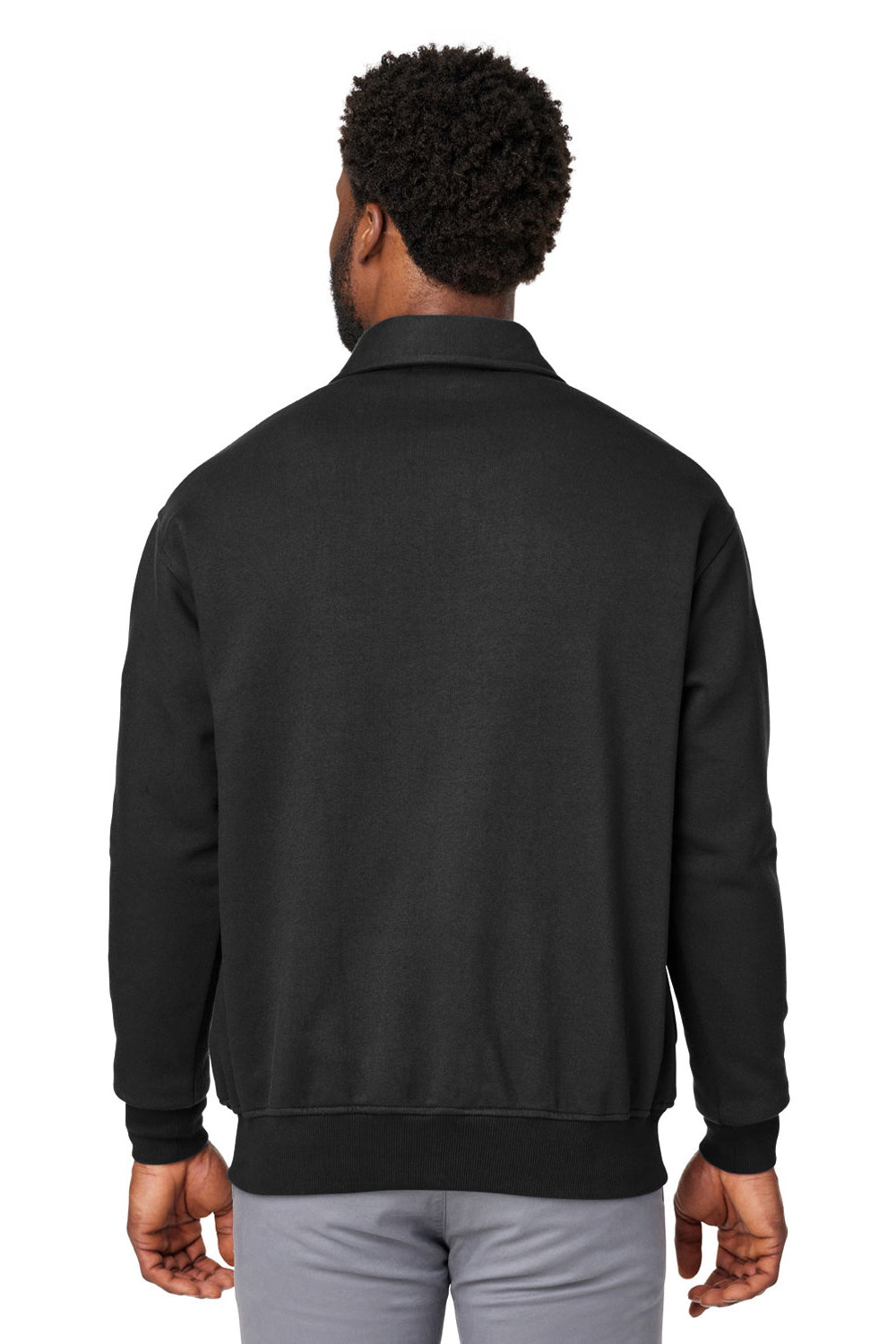 Harriton M712 Mens Climabloc 1/4 Zip Sweatshirt Black Back