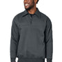Harriton Mens Climabloc Water Resistant 1/4 Zip Sweatshirt - Dark Charcoal Grey - NEW
