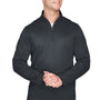 Harriton Mens Advantage Performance Moisture Wicking 1/4 Zip Sweatshirt - Dark Charcoal Grey