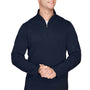 Harriton Mens Advantage Performance Moisture Wicking 1/4 Zip Sweatshirt - Dark Navy Blue