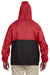 Harriton M750 Mens Packable Wind & Water Resistant 1/4 Zip Hooded Jacket Red Back