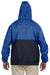 Harriton M750 Mens Packable Wind & Water Resistant 1/4 Zip Hooded Jacket Royal Blue Back