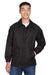 Harriton M775 Mens Wind & Water Resistant Snap Down Staff Jacket Black Front