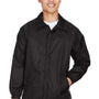 Harriton Mens Wind & Water Resistant Snap Down Staff Jacket - Black