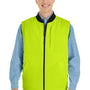 Harriton Mens Dockside Reversible Water Resistant Full Zip Vest - Black/Safety Yellow