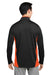 Harriton M786 Mens Flash Performance Moisture Wicking Colorblock 1/4 Zip Sweatshirt Black/Team Orange Back