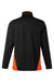 Harriton M786 Mens Flash Performance Moisture Wicking Colorblock 1/4 Zip Sweatshirt Black/Team Orange Flat Back