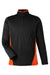 Harriton M786 Mens Flash Performance Moisture Wicking Colorblock 1/4 Zip Sweatshirt Black/Team Orange Flat Front