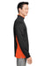 Harriton M786 Mens Flash Performance Moisture Wicking Colorblock 1/4 Zip Sweatshirt Black/Team Orange Side
