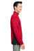 Harriton M786 Mens Flash Performance Moisture Wicking Colorblock 1/4 Zip Sweatshirt Red/Black Side