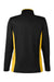 Harriton M786W Womens Flash Performance Moisture Wicking Colorblock 1/4 Zip Sweatshirt Black/Sunray Yellow Flat Back
