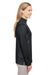 Harriton M786W Womens Flash Performance Moisture Wicking Colorblock 1/4 Zip Sweatshirt Black/Dark Charcoal Grey Side
